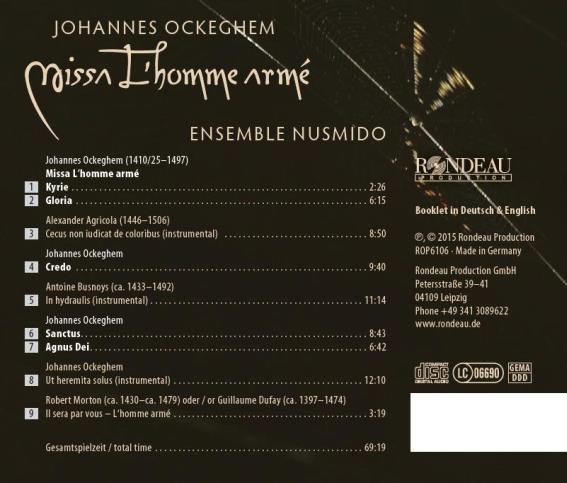 CD Missa L'homme arm